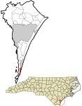 New Hanover County North Carolina incorporated and unincorporated areas Kure Beach highlighted